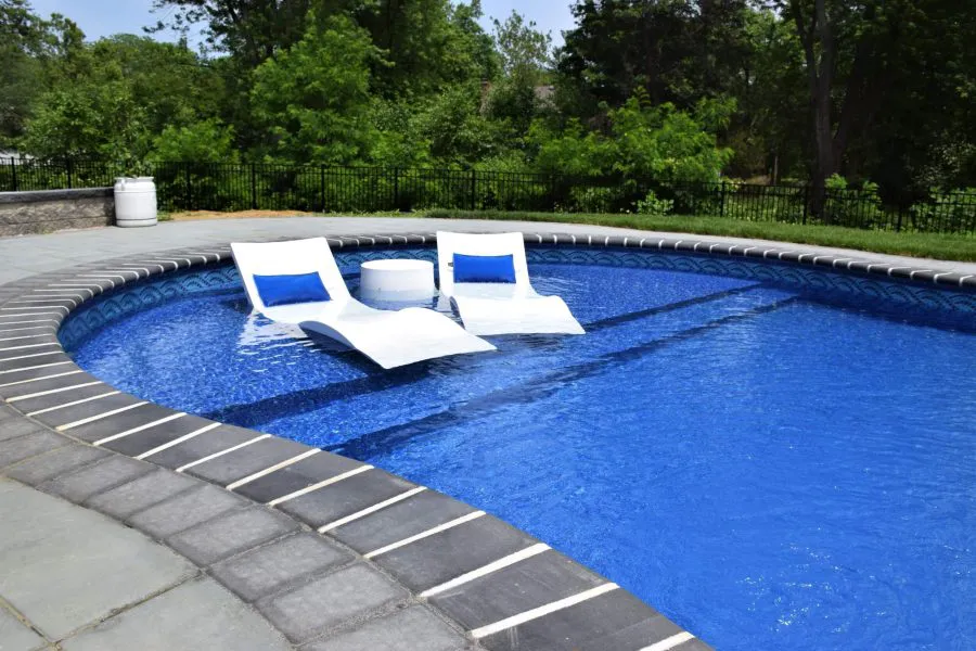 Inground pool with loungers in - Puravida Custom Pools